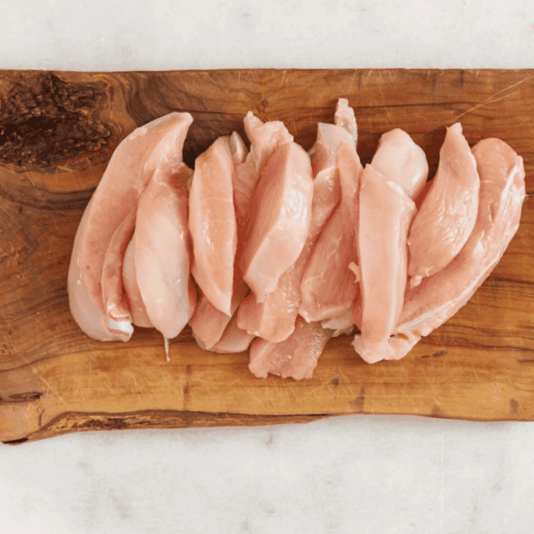 Ingredients for lemon pepper chicken tenders: chicken, panko, lemon zest, eggs, flour, and seasoning