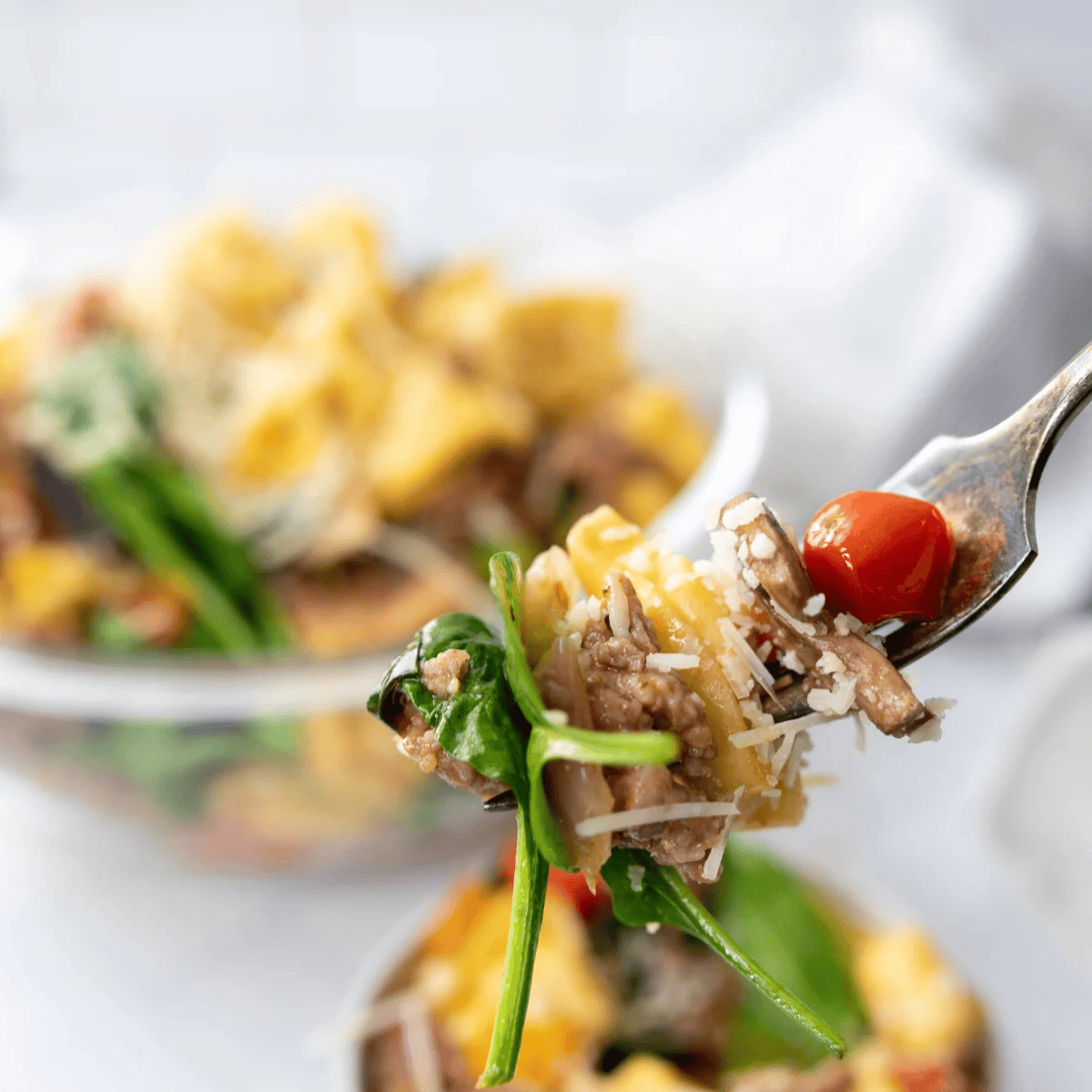 air fried tortellini coated in seasoning served with dipping sauce