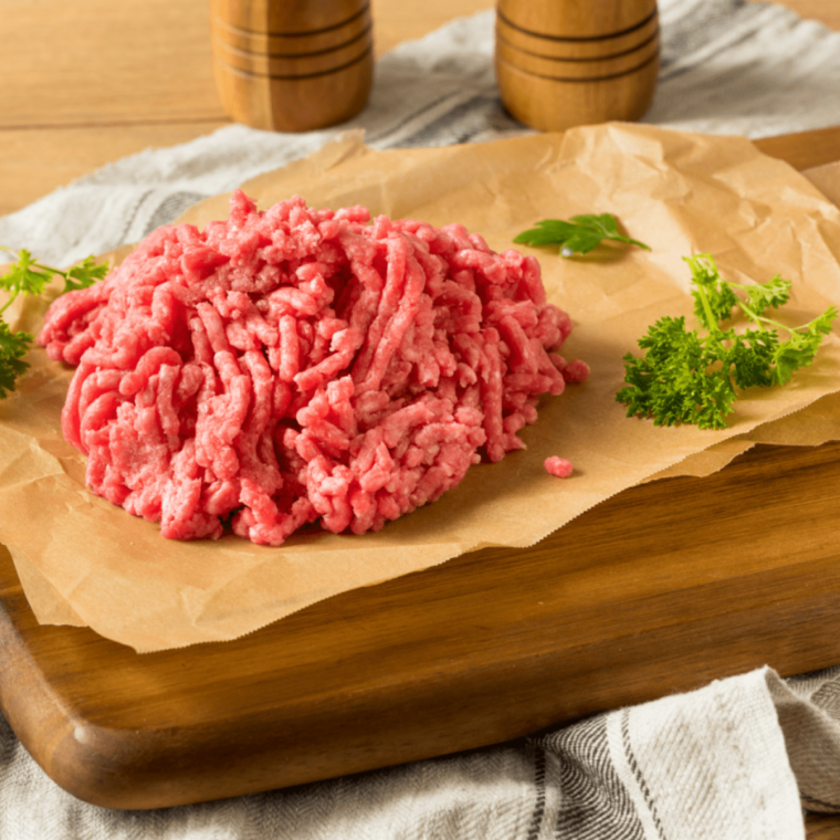 Easy Air Fryer Lamb Burgers ingredients on kitchen table.