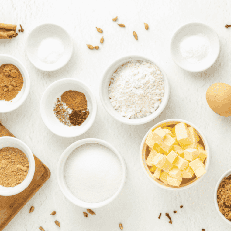 Ingredients needed for Taylor Swift’s Chai Sugar Cookies (Taylor’s Version) – Air Fryer Recipe on kitchen table.