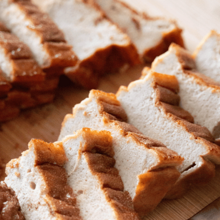 Air Fryer Keto Egg Loaf – golden, fluffy low-carb egg loaf fresh from the air fryer.