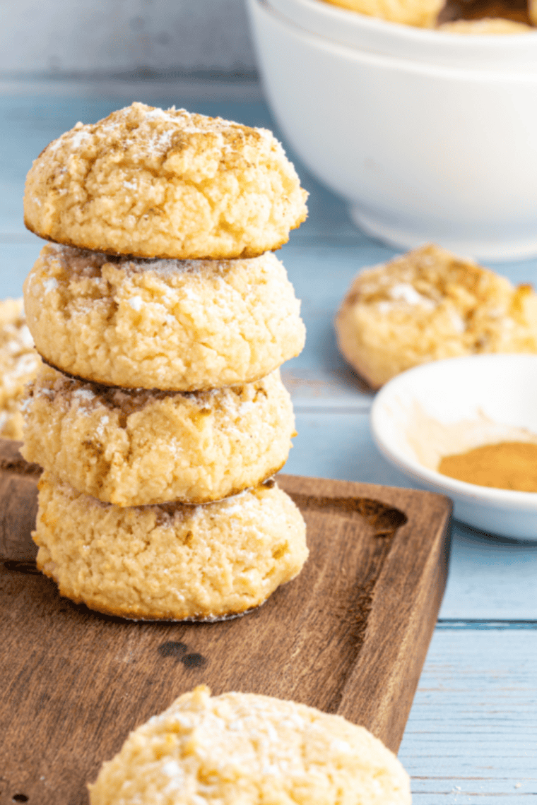 Soft, golden keto cream cheese cookies fresh from the air fryer, low-carb and fluffy.