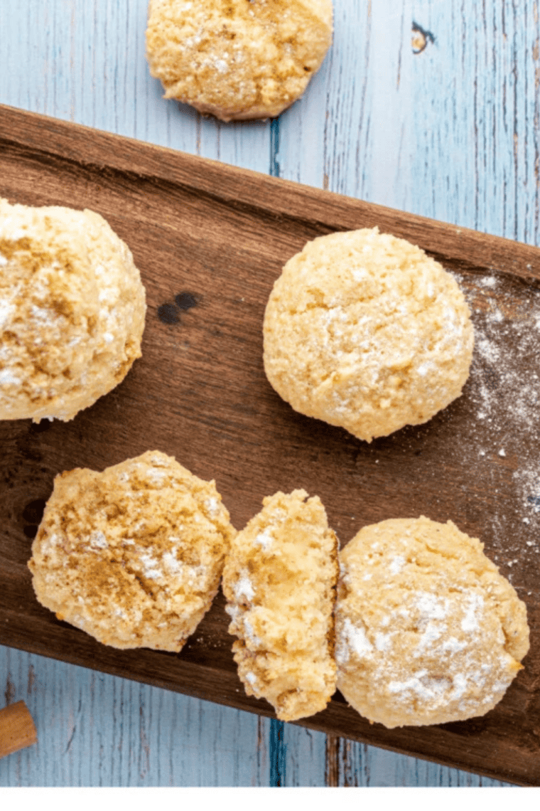 Golden, soft keto cream cheese cookies fresh from the air fryer, low-carb and fluffy.
