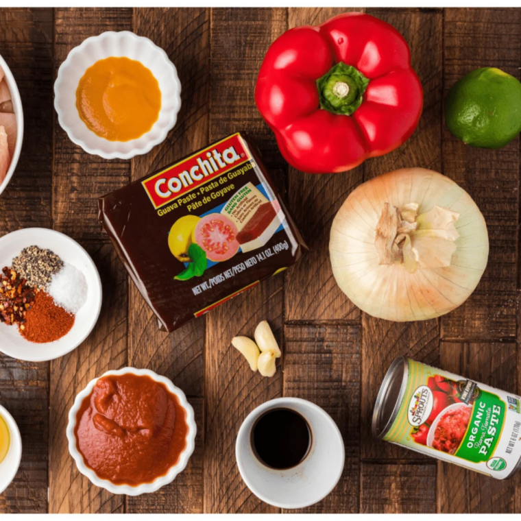 Ingredients for homemade Heinz 57 steak sauce: ketchup, Worcestershire sauce, yellow mustard, lemon juice, hot sauce, and salt
