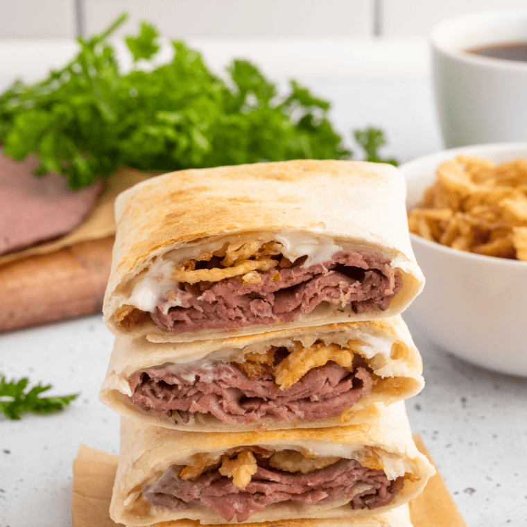 Easy Air Fryer French Dip Wraps + Video