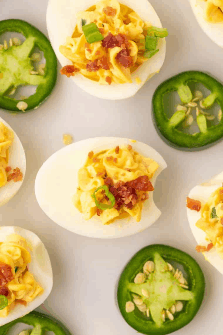Jalapeño Deviled Eggs with Bacon (Spicy & Easy)