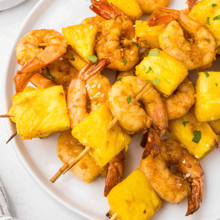 Air Fryer Hawaiian Shrimp Kabobs