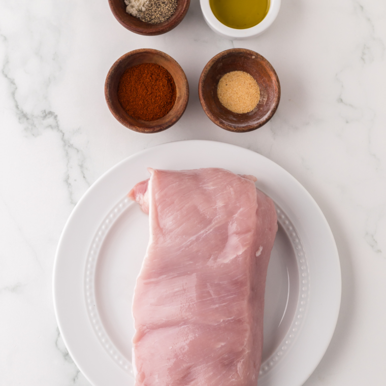 Perfect Ninja Foodi Pork Tenderloin (Juicy & Quick!) ingredients on kitchen table.