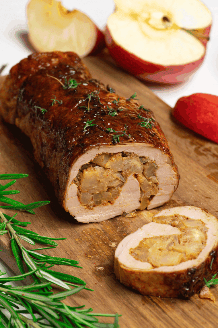 Air Fryer Pork Tenderloin with Apple Stuffing