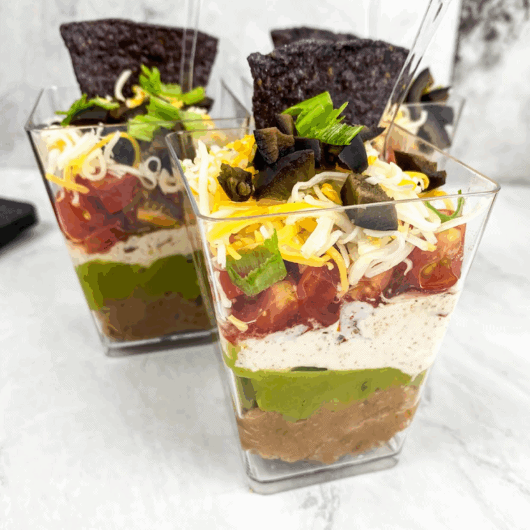 Easy 7 Layer Dip Cups