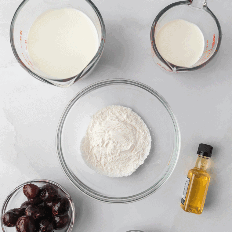 Ingredients needed for Ninja Creami Culvers Concrete Mixer Recipe on kitchen table.