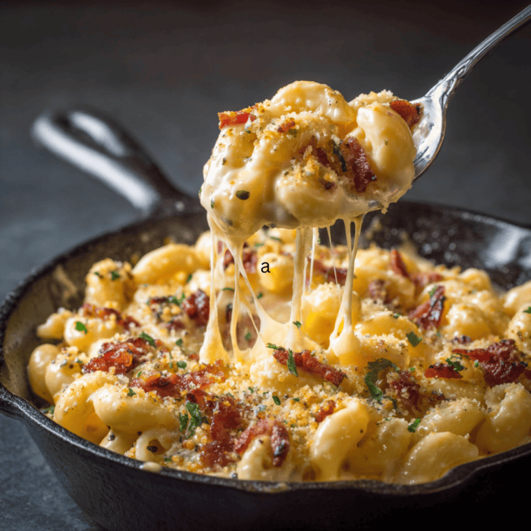 Air Fryer Carbonara Mac and Cheese