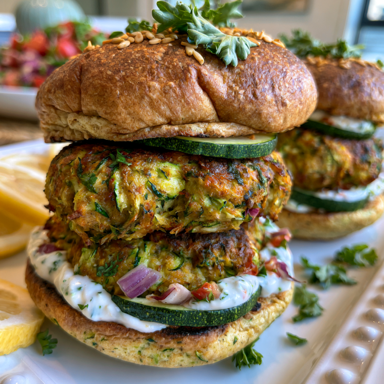 Air Fryer Zucchini Burgers