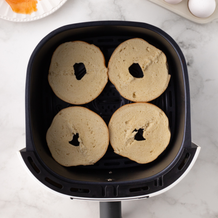 Place bagel into the air fryer basket.