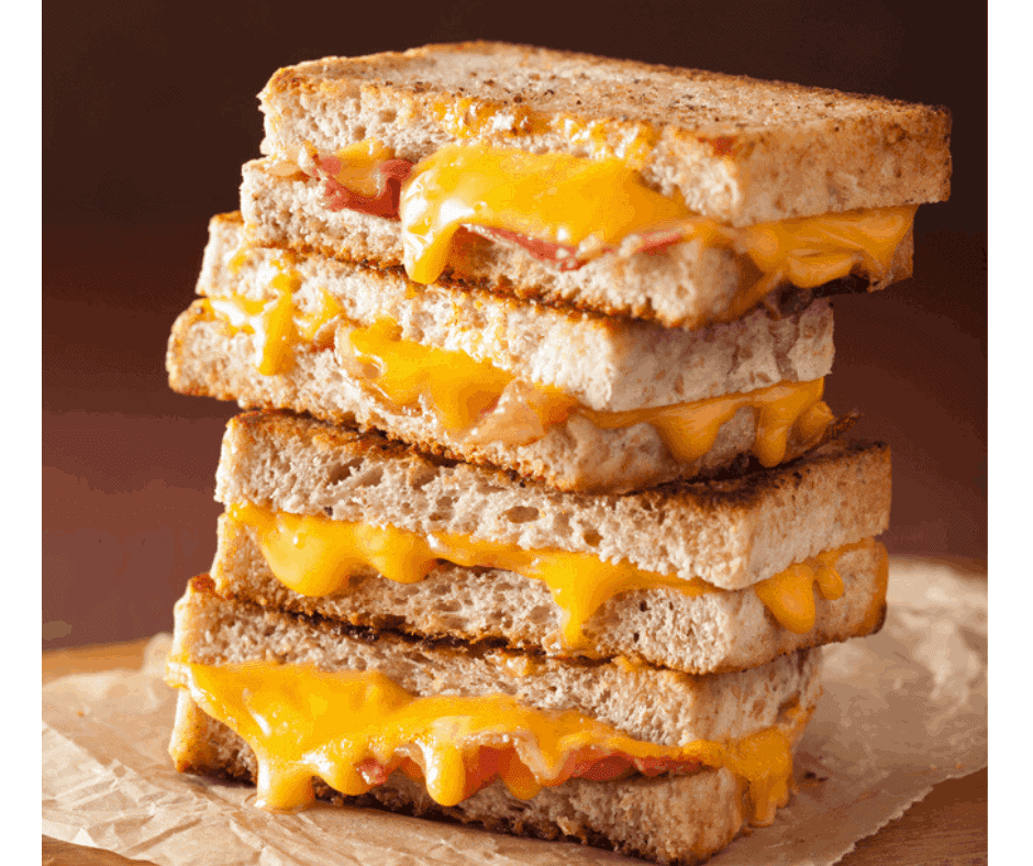 Air Fryer Grilled Apple, Bacon, and Cheddar Sandwiches