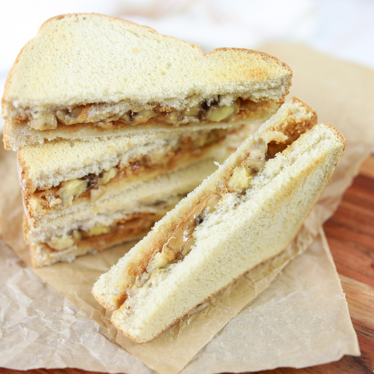Air Fryer Peanut Butter Banana Sandwich