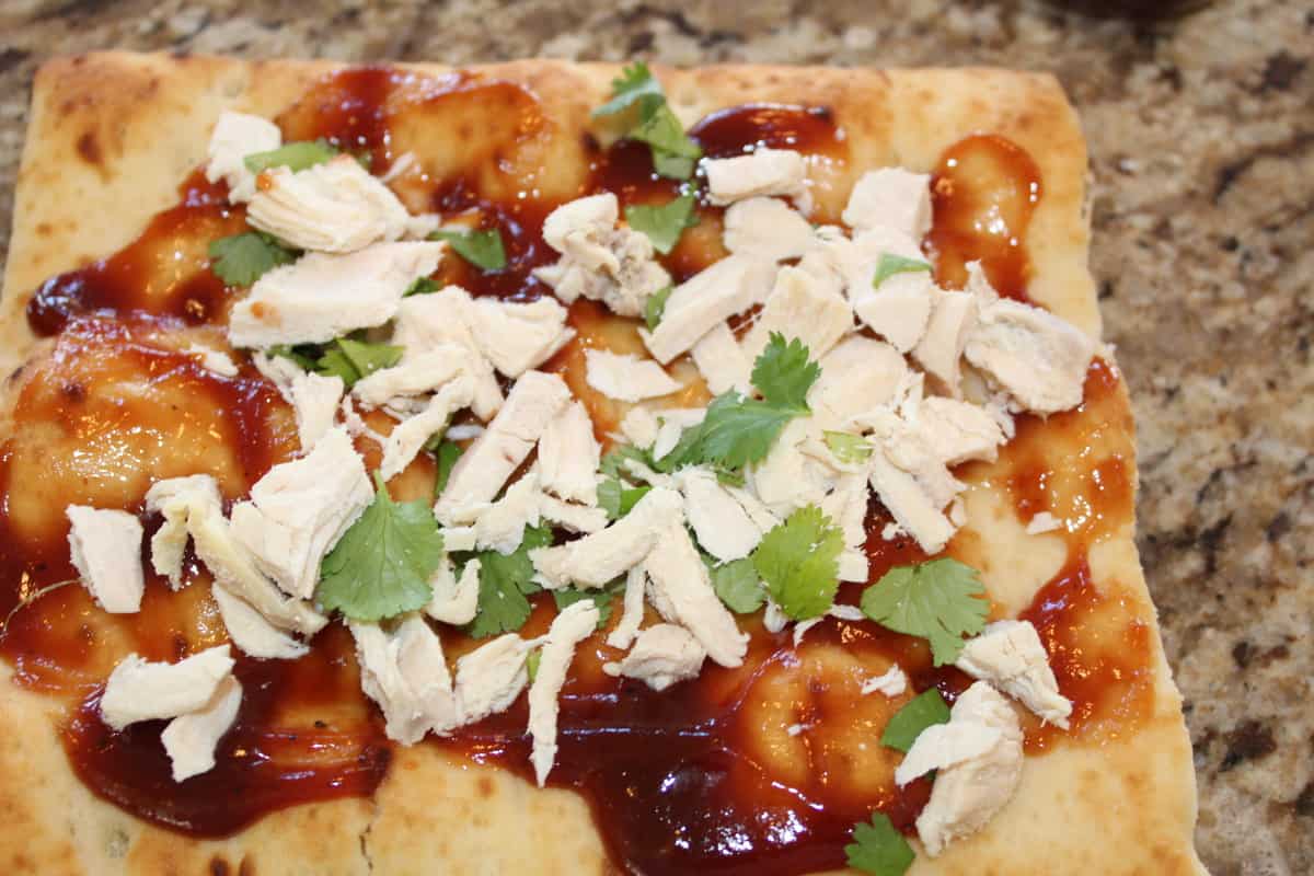 Air Fryer BBQ Chicken Flatbread