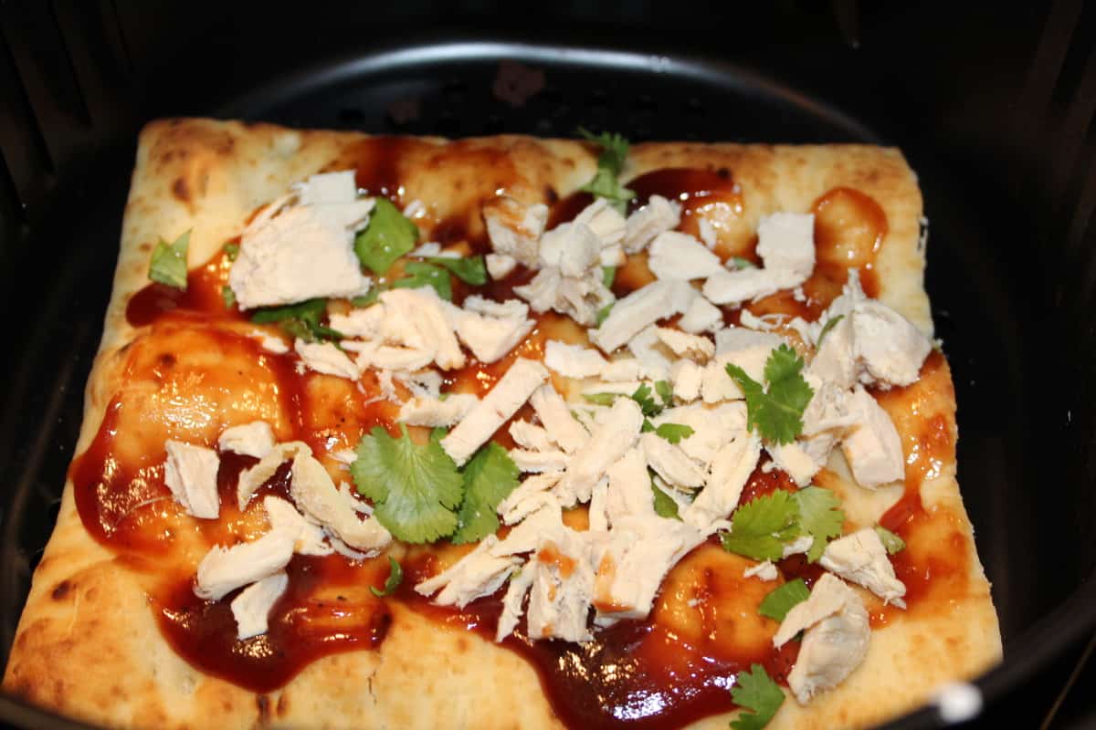 Air Fryer BBQ Chicken Flatbread