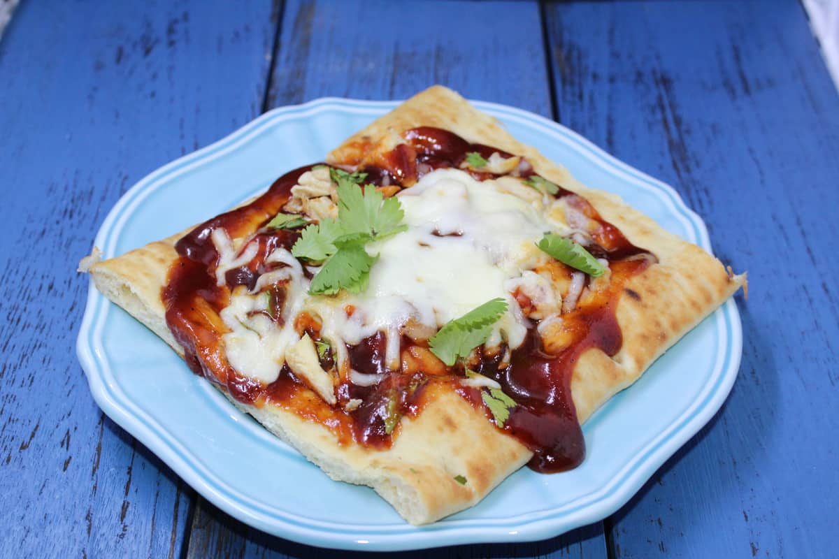 Air Fryer BBQ Chicken Flatbread
