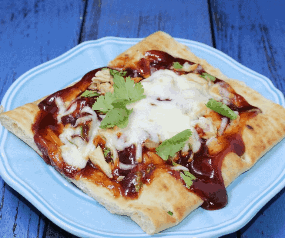 Air Fryer BBQ Chicken Flatbread