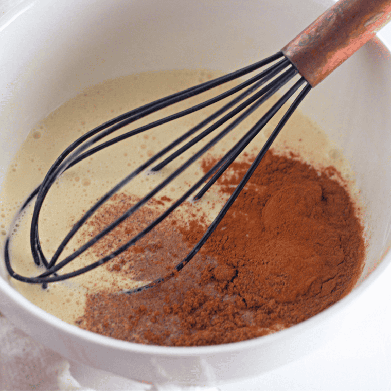 Prepare the French toast batter in a large mixing bowl. Whisk well to combine.