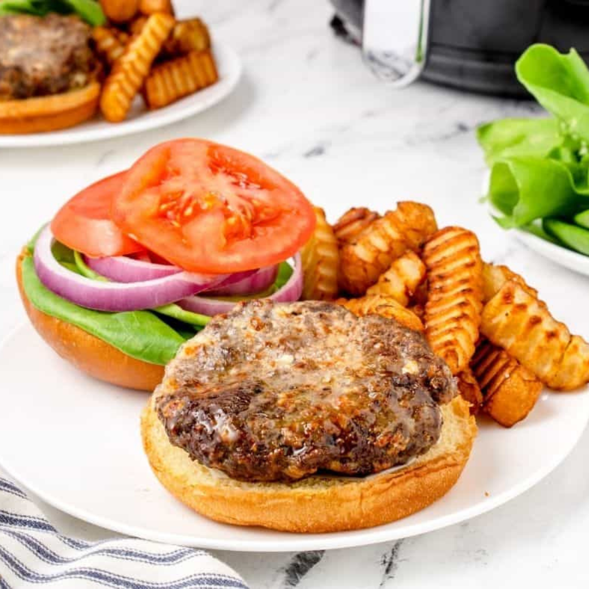 Air Fryer Blue Cheese Burgers