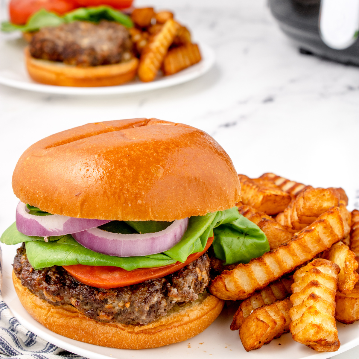Air Fryer Blue Cheese Burgers  