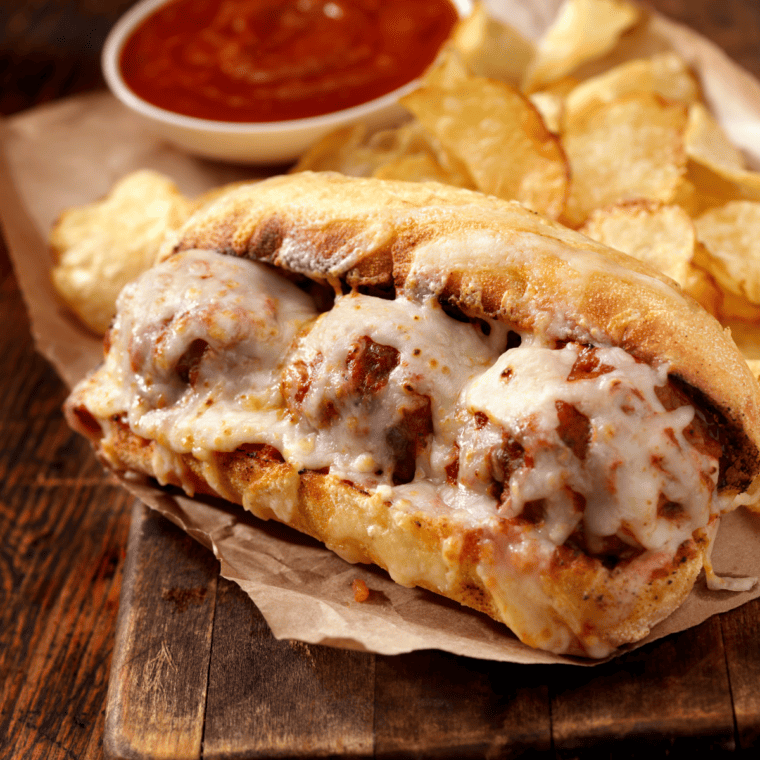 Air Fryer Meatballs Subs