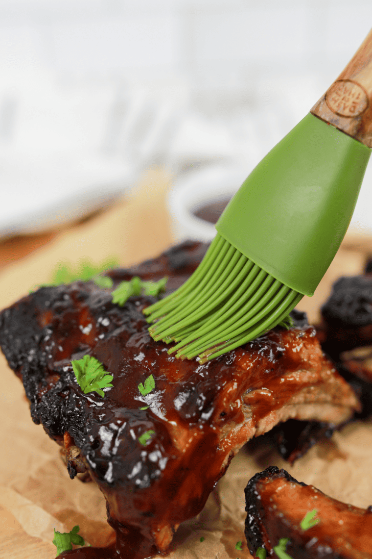 Tender, smoky homemade Longhorn Steakhouse-style ribs glazed with BBQ sauce.