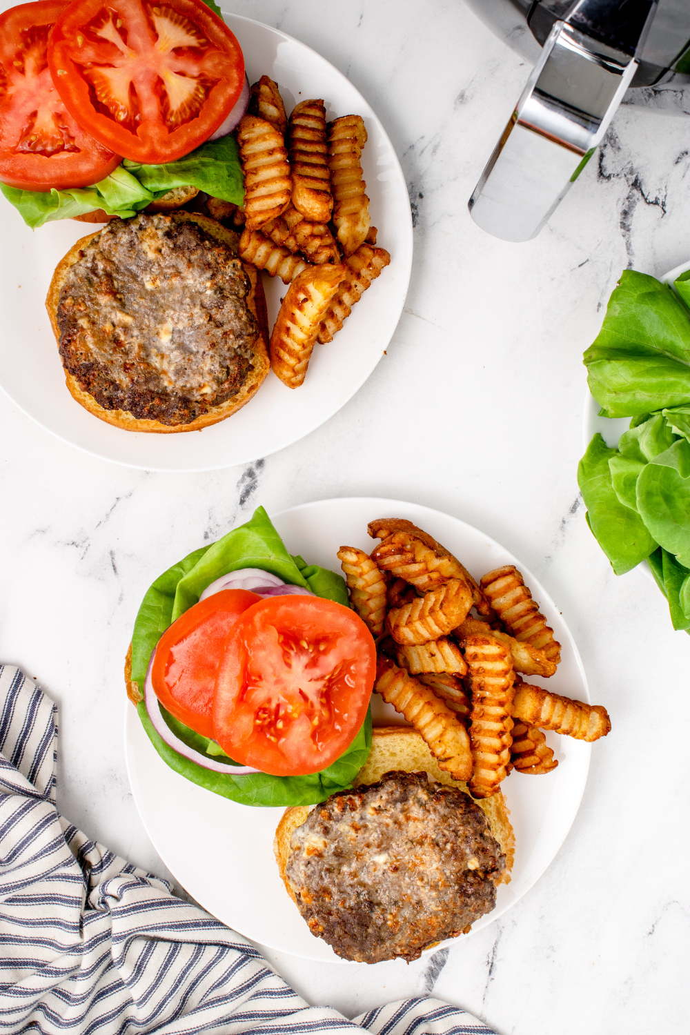 Air Fryer Blue Cheese Burgers