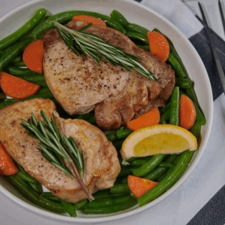 Air Fryer Blackened Pork Chops with crispy spice-crusted exterior, ready to serve.