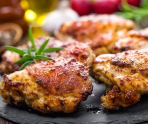 Air Fryer Chicken Thighs with Brown Sugar Glaze