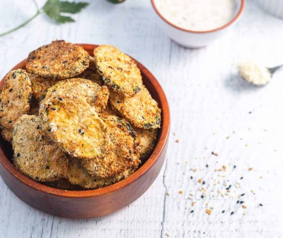 Air Fryer Crispy Parmesan Zucchini Chips