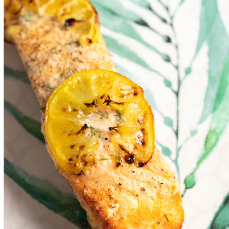 air fryer lemon garlic herb salmon