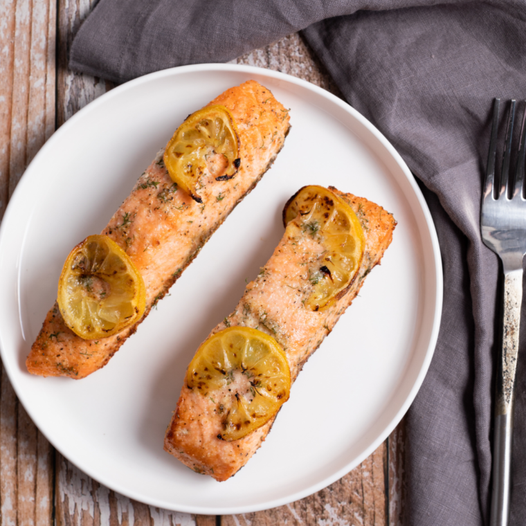 Air Fryer Lemon Garlic Herb Salmon