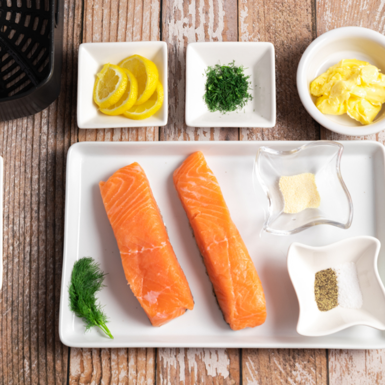 Air Fryer Lemon Garlic Herb Salmon