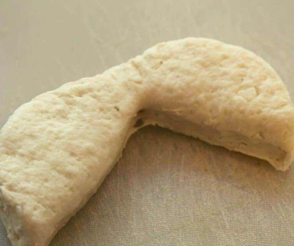 Biscuit Dough Cut in Half