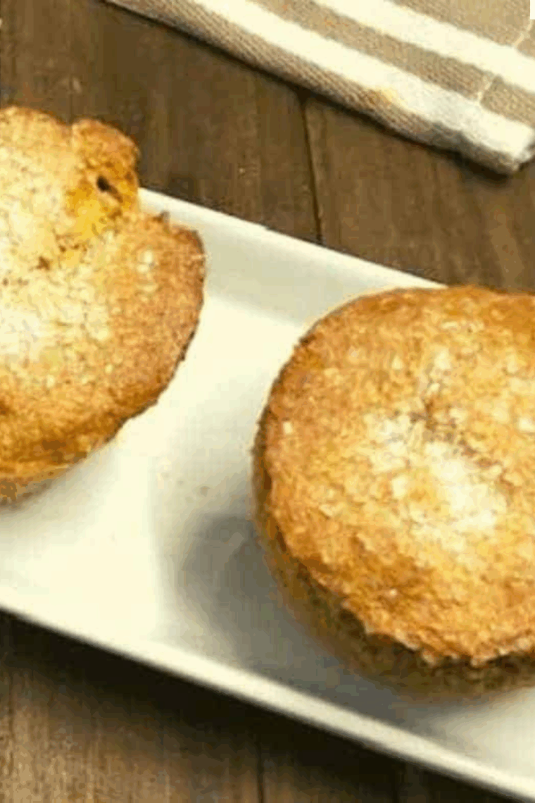 Golden air fryer maple brown sugar oatmeal muffins with a soft, hearty texture