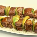 Air Fryer Marinated Beef Kabobs