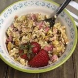 Air Fryer Strawberries & Cream Baked Oatmeal