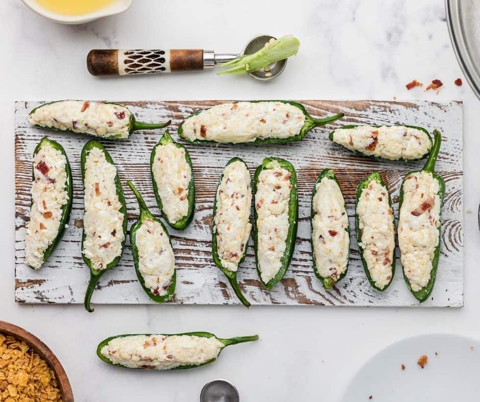 Fill Jalapeno Peppers with Cream Cheese Mixture