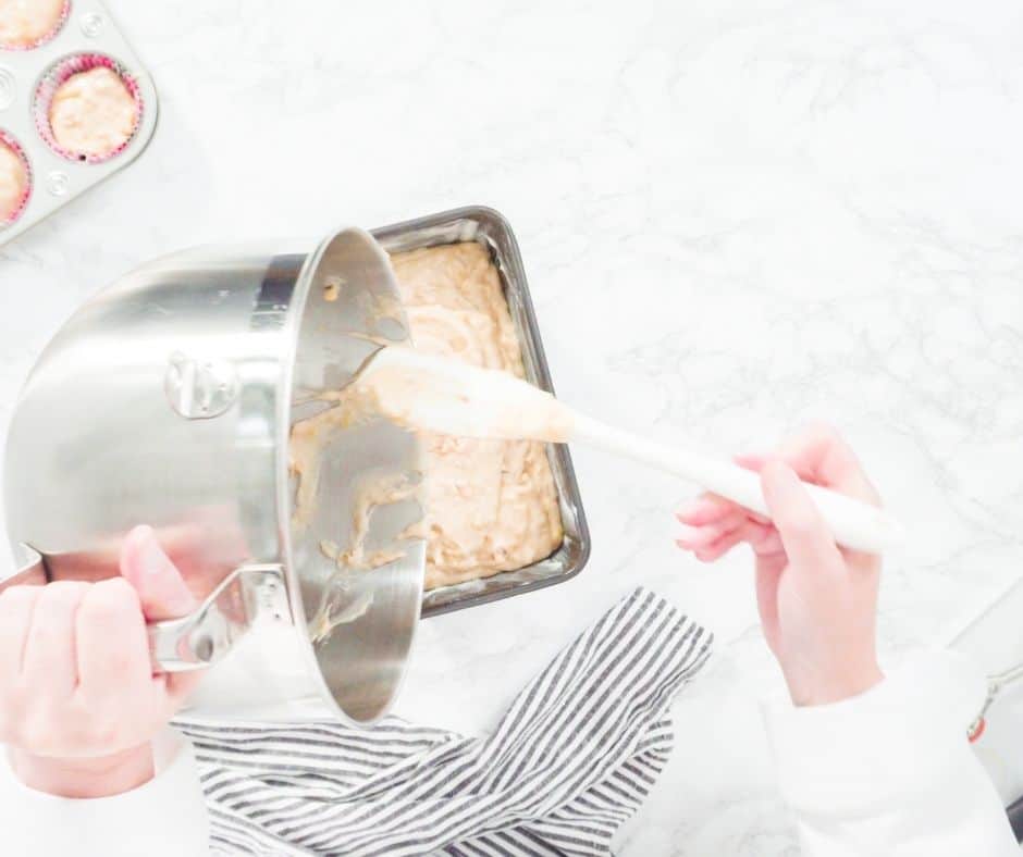 Pour Batter into Loaf Pan
