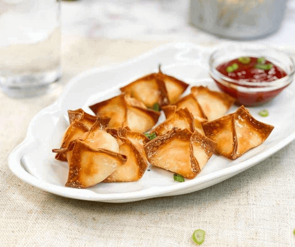 platter with fried crab rangoon