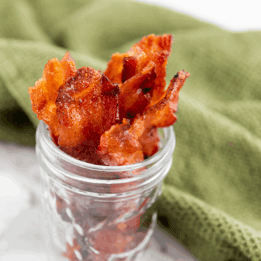 Air Fryer Bourbon Candied Bacon – Sweet, smoky, and crispy bacon glazed with bourbon and brown sugar, made effortlessly in the air fryer.
