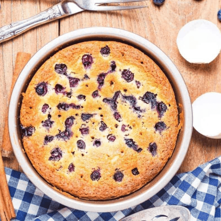 Air Fryer Blueberry Coffee Cake