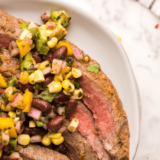 Flank steak with homemade chimichurri sauce