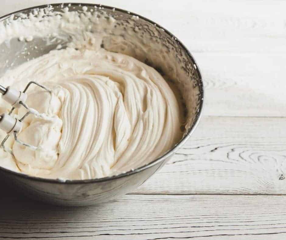 batter in bowl Air Fryer Old Fashioned Coffee Cake