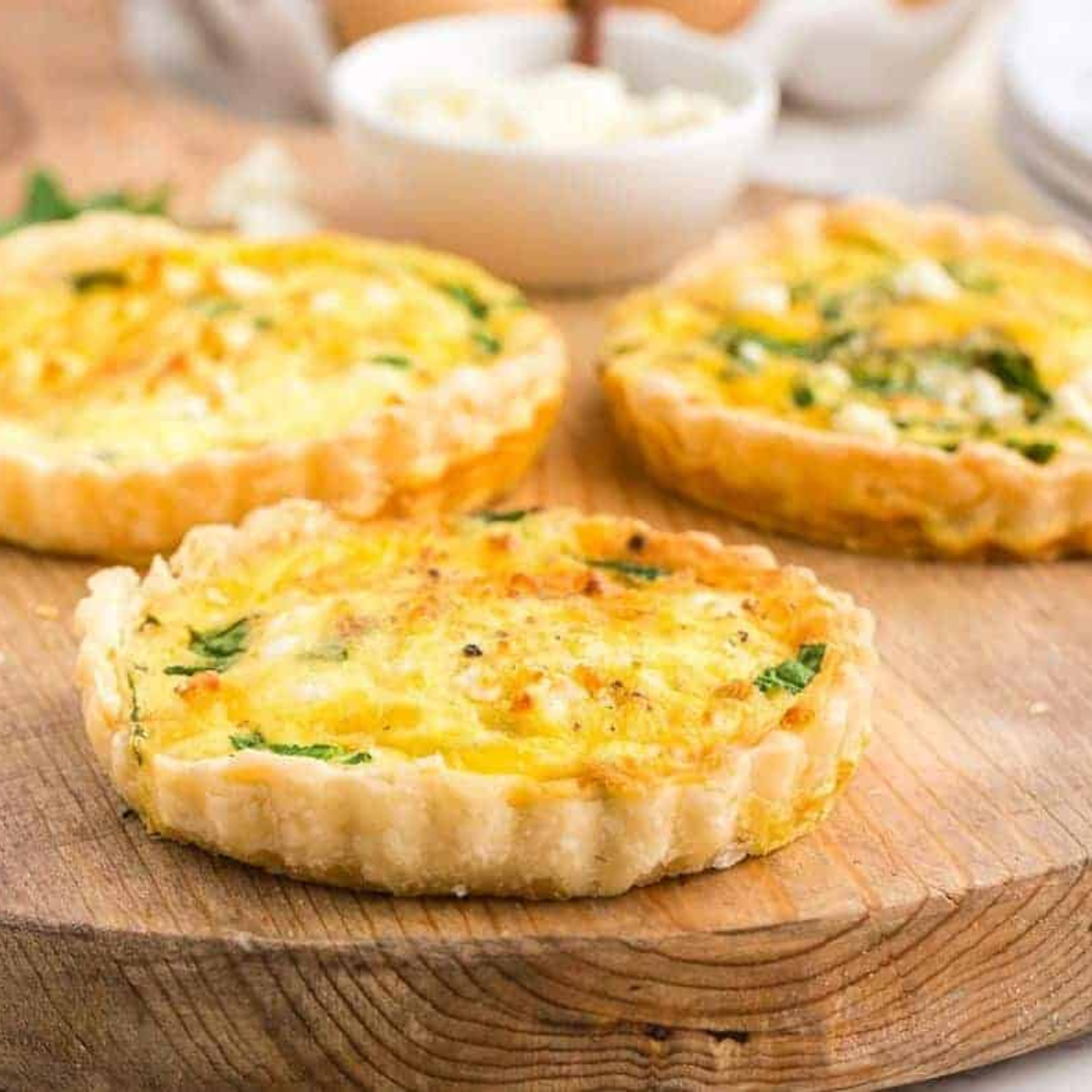 Air Fryer Spinach Feta Quiche