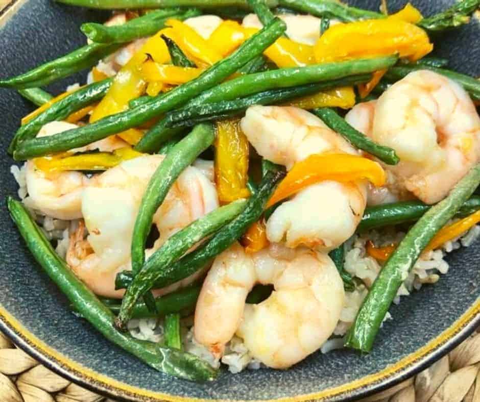 Air Fryer Thai Basil Shrimp Stir-Fry