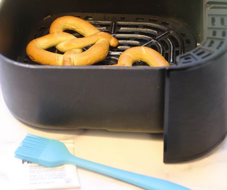 Frozen Pretzels in Air Fryer Basket